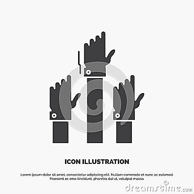 Aspiration, business, desire, employee, intent Icon. glyph vector gray symbol for UI and UX, website or mobile application Vector Illustration