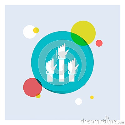 Aspiration, business, desire, employee, intent White Glyph Icon colorful Circle Background Vector Illustration