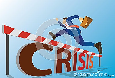 Aspiration concept of high business on crisis covid-19. Business competition metaphor background Vector Illustration