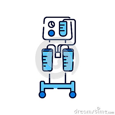 Aspirator line color icon. Medical suction pump concept. Removal of fluid from body cavities. Cavity drainage after surgery Vector Illustration
