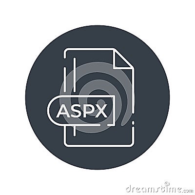 ASPX File Format Icon. ASPX extension filled icon Vector Illustration