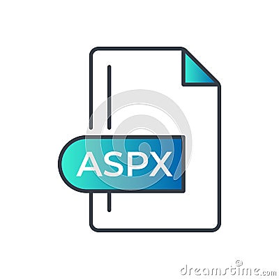 ASPX File Format Icon. ASPX extension gradiant icon Vector Illustration