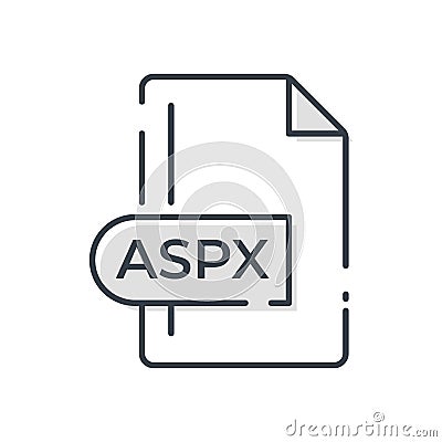 ASPX File Format Icon. ASPX extension line icon Vector Illustration