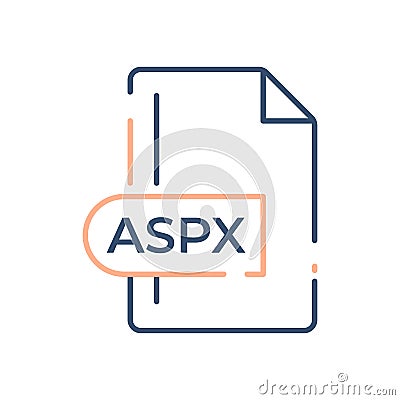 ASPX File Format Icon. ASPX extension line icon Vector Illustration