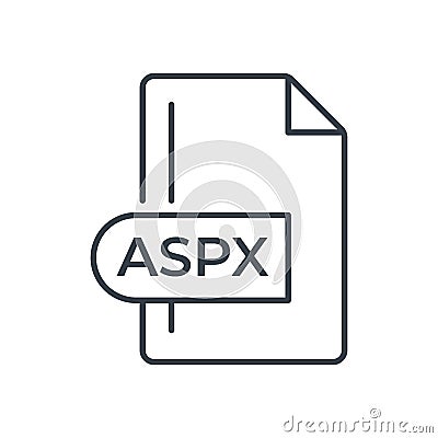 ASPX File Format Icon. ASPX extension line icon Vector Illustration