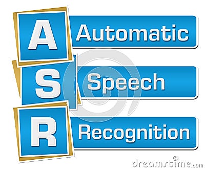 ASR - Automatic Speech Recognition Blue Squares Vertical Stock Photo