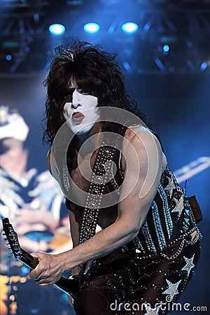 Kiss , Paul Stanley during the concert Editorial Stock Photo