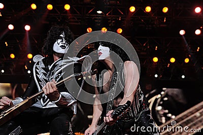 Kiss , Paul Stanley and Tommy Thayer during the concert Editorial Stock Photo