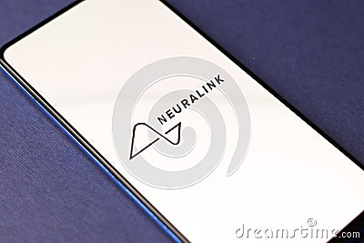 Assam, india - December 20, 2020 : Neuralink logo on phone screen stock image. Editorial Stock Photo