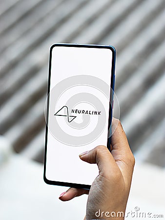 Assam, india - December 20, 2020 : Neuralink logo on phone screen stock image. Editorial Stock Photo