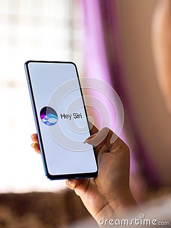 Assam, india - July 28, 2020 : Siri a virtual assistant developed by apple. Editorial Stock Photo