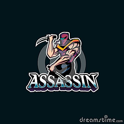 Assassin killer mascot logo design Assassin logo mascot logo killer logo Stock Photo