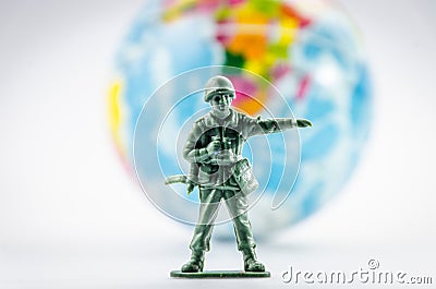 Assassinate of mini plastic Soldier toy Stock Photo