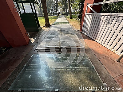 Assassination Spot at Indira Gandhi Memorial Museum in Delhi, India Editorial Stock Photo