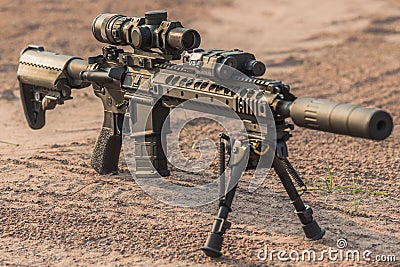 Midlenght rifle ar15 Stock Photo