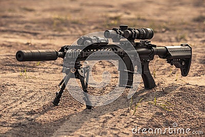 Midlenght rifle ar15 Stock Photo