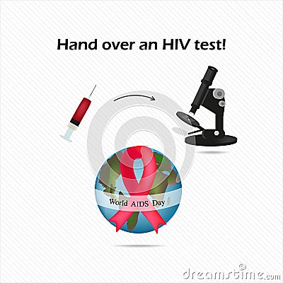 Assay for HIV. A blood test for AIDS. World AIDS Day. Vector Illustration