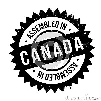 Assembled in Canada rubber stamp Vector Illustration