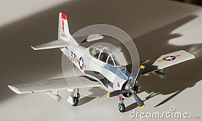 Assembled and painted plastic airplane model kit Editorial Stock Photo