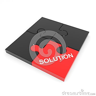 Assembled solution puzzle. Stock Photo