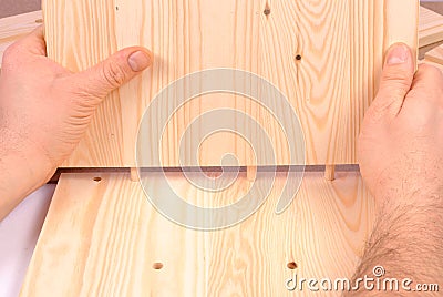 Assembling furniture Stock Photo