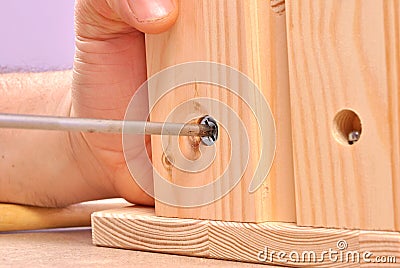 Assembling furniture Stock Photo