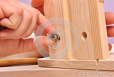 Assembling furniture Stock Photo