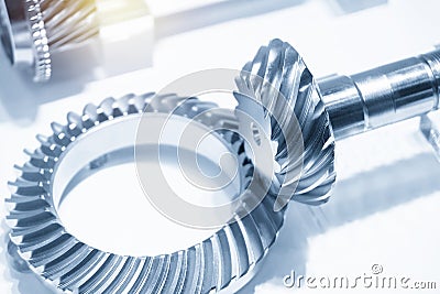 The assembly of differential gear parts. Stock Photo