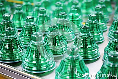 assembly of glass insulator parts Stock Photo
