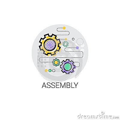 Assembly Machinery Industrial Automation Industry Production Icon Vector Illustration