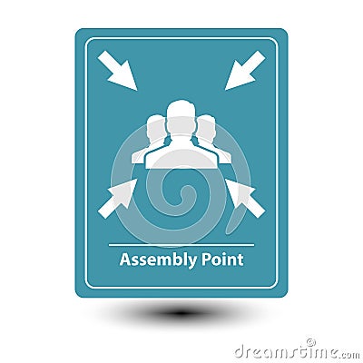 Assembly point sign Vector Illustration