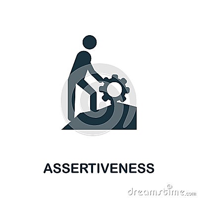 Assertiveness icon. Monochrome simple element from soft skill collection. Creative Assertiveness icon for web design Vector Illustration