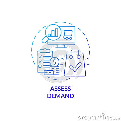 Assess demand blue gradient concept icon Vector Illustration