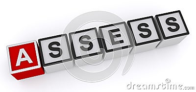 Assess word block Stock Photo