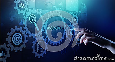 Assessment analysis Business analytics evaluation measure technology concept. Stock Photo