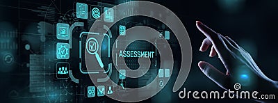 Assessment analysis Business analytics evaluation measure technology concept. Stock Photo