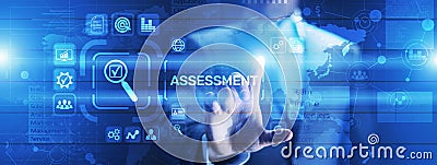 Assessment analysis Business analytics evaluation measure technology concept. Stock Photo