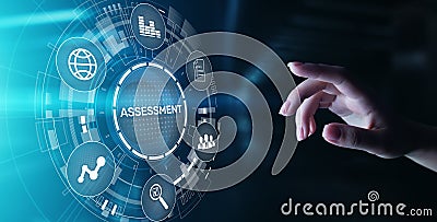 Assessment analysis Business analytics evaluation measure technology concept Stock Photo