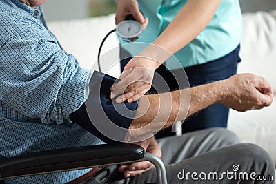 Assessment of blood pressure Stock Photo