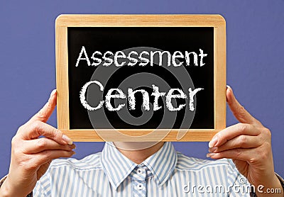 Assessment center sign Stock Photo