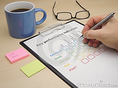 Assessment of key performance indicators Stock Photo