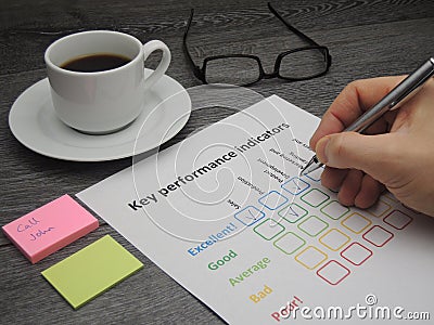 Assessment of key performance indicators Stock Photo