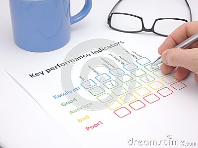 Assessment of key performance indicators Stock Photo