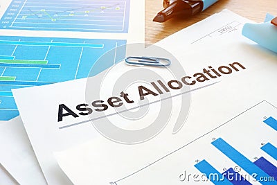 Asset allocation. Financial documents and pen. Stock Photo