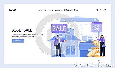 Asset Liquidation web or landing. A strategic approach to selling Vector Illustration
