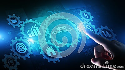 Asset management Business technology internet concept button on virtual screen. Stock Photo