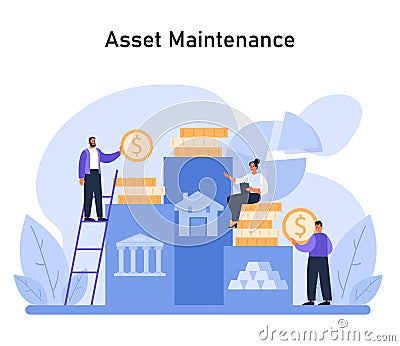 Asset Preservation concept. Maintaining an even distribution of assets Vector Illustration