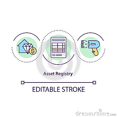 Asset registry concept icon Vector Illustration