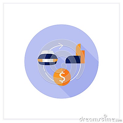 Assets expected life cycle flat icon Vector Illustration