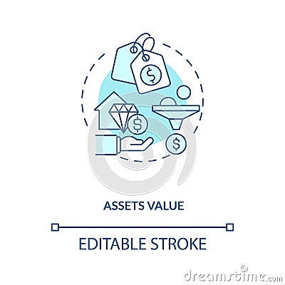 Assets valuation concept icon Cartoon Illustration